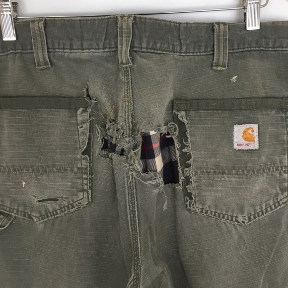 Carhartt Men's Distressed Relaxed Fit Cargo Carpenter Work Pants - Picture 12 of 15